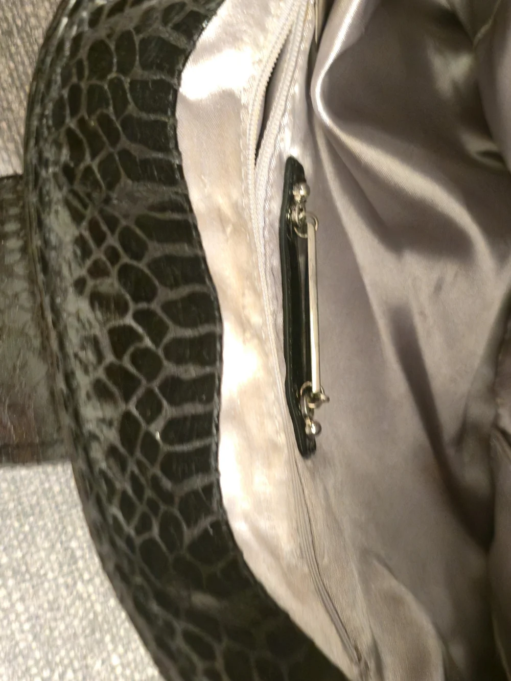 WHBM Black Faux Snakeskin Ruched Evening Clutch Bag - Picture 3 of 5
